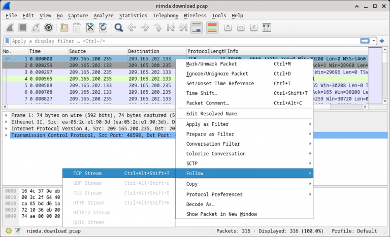extract file from pcap wireshark