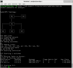 mininet wireshark command line mode